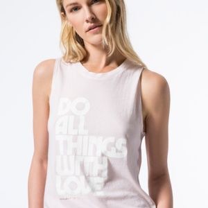 Do All Things With Love Tank Top in Pink Sand